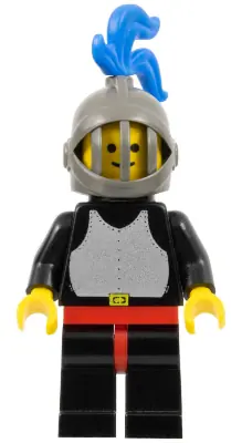 CAS217:  Breastplate - Black, Black Legs and Red Hips, Dark Gray Grille Helmet, Blue Plume, Black Plastic Cape
