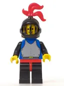 Minifigurka: CAS218:  Breastplate - Blue with Black Arms, Black Legs with Red Hips, Black Arms, Black Grille Helmet, Red Plume, Blue Plastic Cape