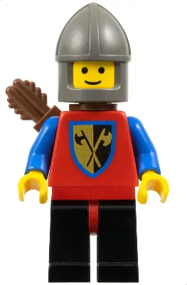 CAS237A:  Crusader Axe - Black Legs with Red Hips, Dark Gray Chin-Guard, Quiver