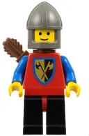 Minifigurka: CAS237A:  Crusader Axe - Black Legs with Red Hips, Dark Gray Chin-Guard, Quiver