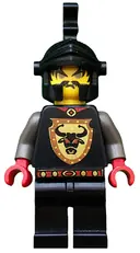 Minifigurka: CAS248:  Knights' Kingdom - Cedric the Bull (Robber Chief), Black Dragon Helmet