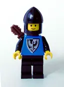 Minifigurka: CAS254:  Black Falcon - Black Legs, Black Chin-Guard, Shield Bottom Pointed, Quiver