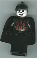 Minifigurka: CAS278:  Knights' Kingdom II - Queen with Evil Skull Face, Black Ponytail Hair, Black Cape (Chess Queen)