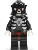 Minifigurka: CAS330:  Fantasy Era - Skeleton Warrior 4, White, Black Breastplate and Helmet, Dark Red Hips and Black Legs