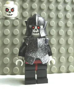 CAS331:  Fantasy Era - Skeleton Warrior 5, White, Speckled Breastplate and Helmet, Dark Red Hips and Black Legs