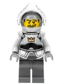 Minifigurka: CAS335:  Fantasy Era - Crown Knight Plain with Breastplate, Helmet with Visor, Curly Eyebrows and Goatee, Dark Bluish Gray Hips and Legs