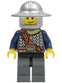 Minifigurka: CAS336:  Fantasy Era - Crown Knight Scale Mail with Chest Strap, Helmet with Broad Brim, Smirk and Stubble Beard