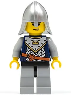 CAS337:  Fantasy Era - Crown Knight Scale Mail with Crown, Helmet with Neck Protector, Scowl