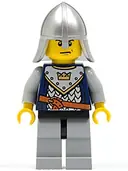 Minifigurka: CAS337:  Fantasy Era - Crown Knight Scale Mail with Crown, Helmet with Neck Protector, Scowl