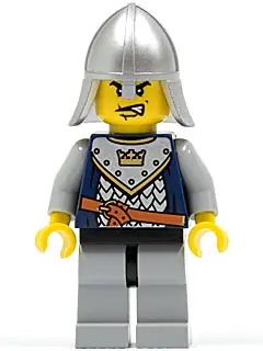 CAS338:  Fantasy Era - Crown Knight Scale Mail with Crown, Helmet with Neck Protector, Scar Across Lip