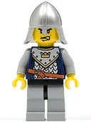 Minifigurka: CAS338:  Fantasy Era - Crown Knight Scale Mail with Crown, Helmet with Neck Protector, Scar Across Lip