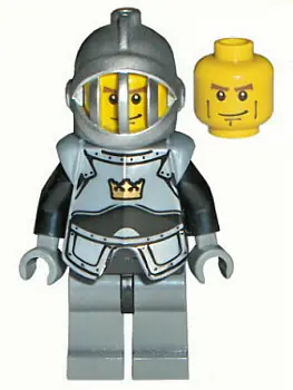 CAS340:  Fantasy Era - Crown Knight Plain with Breastplate, Grille Helmet, Vertical Cheek Lines