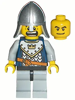 CAS341:  Fantasy Era - Crown Knight Scale Mail with Crown, Helmet with Neck Protector, Dual Sided Head