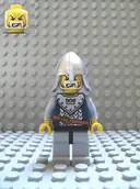 Minifigurka: CAS343:  Fantasy Era - Crown Knight Scale Mail with Crown, Helmet with Neck Protector, White Moustache and Beard
