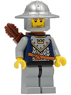 CAS347:  Fantasy Era - Crown Knight Scale Mail with Crown, Helmet with Broad Brim, Vertical Cheek Lines, Quiver
