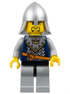 CAS349:  Fantasy Era - Crown Knight Scale Mail with Crown, Helmet with Neck Protector, 3 Spots under Left Eye