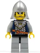 Minifigurka: CAS360:  Fantasy Era - Crown Knight Scale Mail with Crown, Helmet with Neck Protector, Black Messy Hair and Stubble
