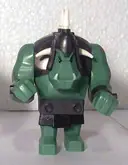 Minifigurka: CAS364:  Fantasy Era - Troll, Sand Green with Pearl Dark Gray Armor and 5 White Horns
