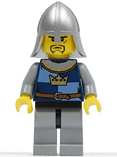 CAS367:  Fantasy Era - Crown Knight Quarters, Helmet with Neck Protector, 3 Spots under Left Eye