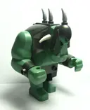 Minifigurka: CAS376:  Fantasy Era - Troll, Sand Green with Pearl Dark Gray Armor, 2 White Horns and 3 Pearl Light Gray Horns