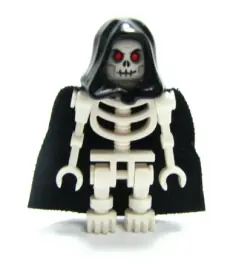 CAS378:  Fantasy Era - Skeleton Warrior 6, White, Black Hood and Cape