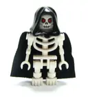 Minifigurka: CAS378:  Fantasy Era - Skeleton Warrior 6, White, Black Hood and Cape
