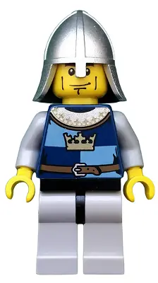 CAS408:  Fantasy Era - Crown Knight Quarters, Helmet with Neck Protector, Vertical Cheek Lines