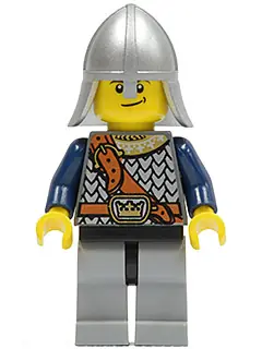 CAS417:  Fantasy Era - Crown Knight Scale Mail with Chest Strap, Helmet with Neck Protector, Crooked Smile