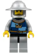 Minifigurka: CAS418:  Fantasy Era - Crown Knight Quarters, Helmet with Broad Brim, Black Messy Hair and Stubble