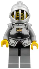 Minifigurka: CAS419:  Fantasy Era - Crown Knight Scale Mail with Crown, Breastplate, Grille Helmet, Curly Eyebrows and Goatee