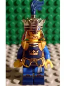 Minifigurka: CAS425:  Fantasy Era - Crown King, No Cape, Printed Legs, Dark Blue Plume