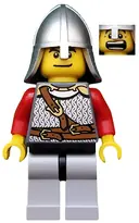 Minifigurka: CAS438:  Kingdoms - Lion Knight Scale Mail with Chest Strap and Belt, Helmet with Neck Protector, Open Mouth (Dual Sided Head)