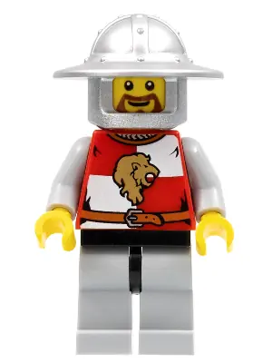 CAS445:  Kingdoms - Lion Knight Quarters, Helmet with Broad Brim, Brown Beard Rounded