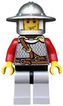 Minifigurka: CAS447:  Kingdoms - Lion Knight Scale Mail with Chest Strap and Belt, Helmet with Broad Brim, Vertical Cheek Lines