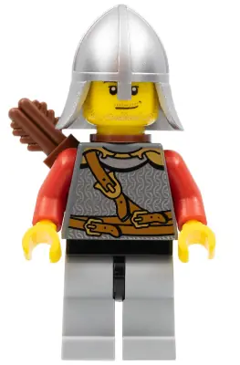 CAS451:  Kingdoms - Lion Knight Scale Mail with Chest Strap and Belt, Helmet with Neck Protector, Quiver, Smirk and Stubble Beard