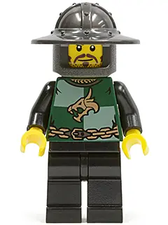 CAS456:  Kingdoms - Dragon Knight Quarters, Helmet with Broad Brim, Moustache and Stubble