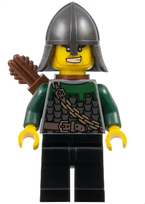 CAS457:  Kingdoms - Dragon Knight Scale Mail with Chain and Belt, Helmet with Neck Protector, Quiver, Bared Teeth