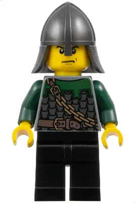 CAS458:  Kingdoms - Dragon Knight Scale Mail with Chain and Belt, Helmet with Neck Protector, Scowl