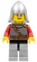 Minifigurka: CAS460:  Kingdoms - Lion Knight Scale Mail with Chest Strap and Belt, Helmet with Neck Protector, Open Grin