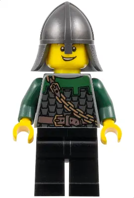 CAS463:  Kingdoms - Dragon Knight Scale Mail with Chain and Belt, Helmet with Neck Protector, Open Grin