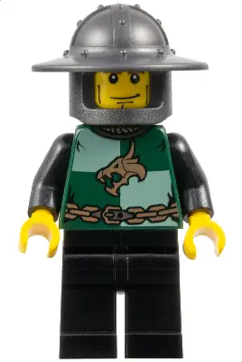 CAS465:  Kingdoms - Dragon Knight Quarters, Helmet with Broad Brim, Vertical Cheek Lines