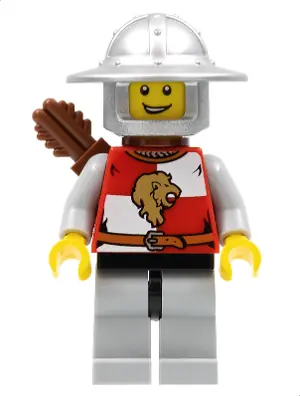 CAS474:  Kingdoms - Lion Knight Quarters, Helmet with Broad Brim, Quiver, Open Grin