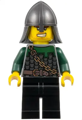 CAS485:  Kingdoms - Dragon Knight Scale Mail with Chain and Belt, Helmet with Neck Protector, Bared Teeth