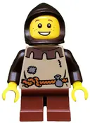 Minifigurka: CAS505:  Kingdoms - Peasant, Child with Dark Brown Hood