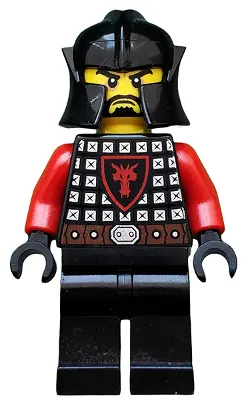 CAS522:  Castle - Dragon Knight Scale Mail with Dragon Shield, Cheek Protection Helmet, Black Beard