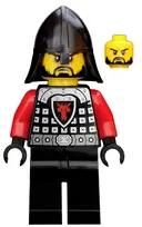 Minifigurka: CAS525:  Castle - Dragon Knight Scale Mail with Dragon Shield and Shoulder Armor, Helmet with Neck Protector, Black Beard
