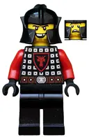 Minifigurka: CAS528:  Castle - Dragon Knight Scale Mail with Dragon Shield, Cheek Protection Helmet, Missing Tooth Open Grin
