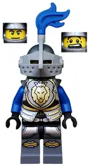 Minifigurka: CAS535:  Castle - King's Knight Armor with Lion Head with Crown, Helmet with Pointed Visor, Blue Plume, Determined / Open Mouth Scared Pattern
