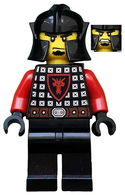 CAS537:  Castle - Dragon Knight Scale Mail with Dragon Shield, Cheek Protection Helmet, Bushy Eyebrows