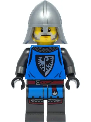 CAS554:  Black Falcon - Male, Pearl Dark Gray Detailed Legs, Flat Silver Neck Protector